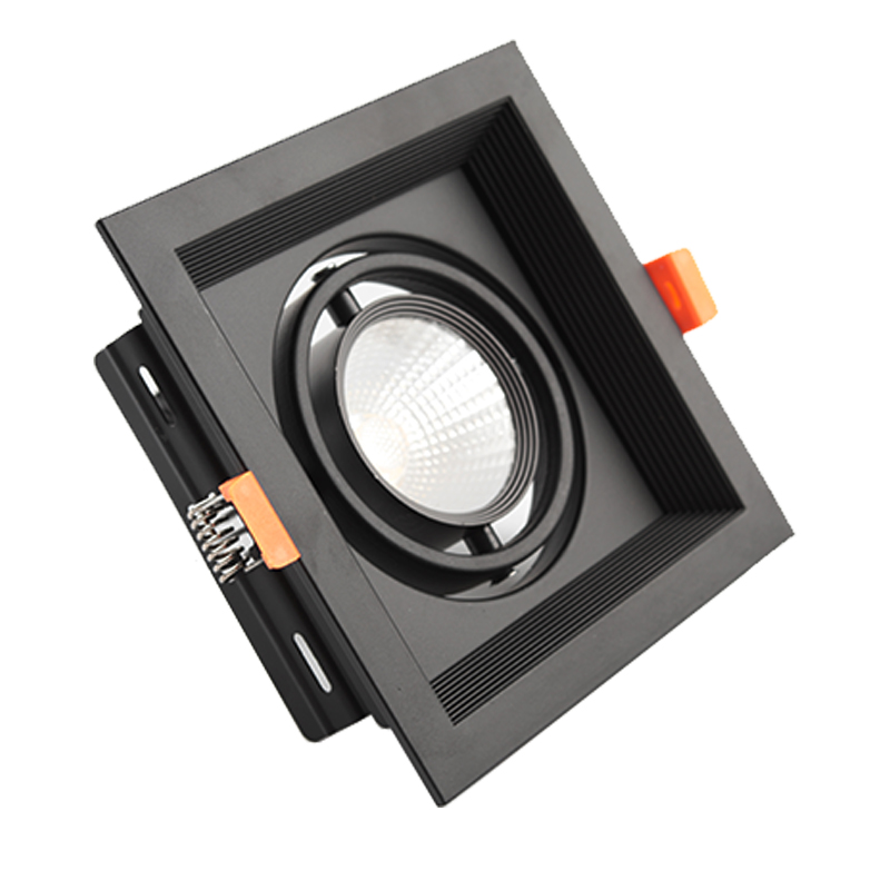 Đèn âm trần vuông LED downlight COB vỏ đen 