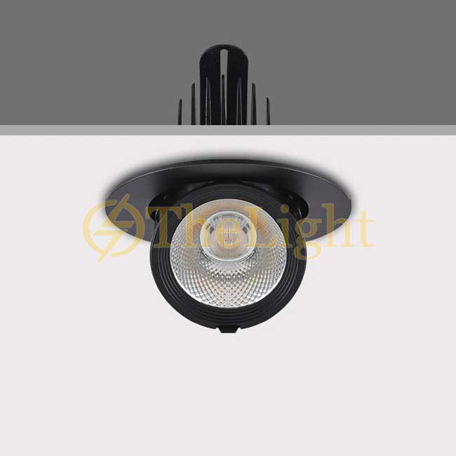 Đèn Led downlight âm trần COB cao cấp xoay góc 360 độ 20w TLA-TR360 black