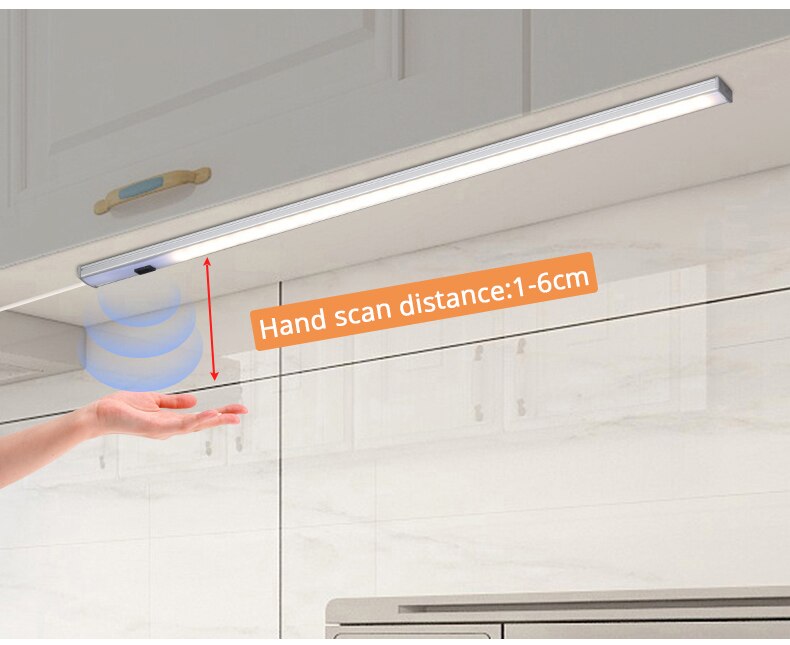 Đèn LED thanh nhôm 12v 30cm cảm biến vẫy tay lắp tủ quần áo, tủ bếp cao cấp TL-TBV-01