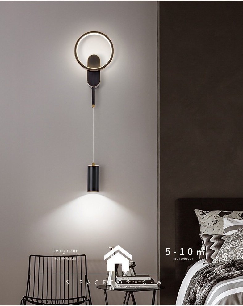 Đèn tường đọc sách đầu giường spotlight chiếu rọi trang trí phòng ngủ kiểu dáng Bắc Âu Nordic LED 24w 20cmx100cm TL-YNB523