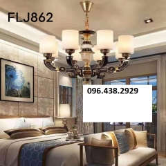 Đèn chùm phòng khách chao thủy tinh LED E27 6 8 15 bóng cao cấp trang trí nhà hàng khách sạn biệt thự phong cách Trung Hoa cổ điển TL-DC-JLJ862