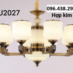 Đèn chùm phòng khách chao thủy tinh LED E27 8 bóng cao cấp trang trí nhà hàng khách sạn biệt thự phong cách Trung Hoa cổ điển TL-DC-JLJ2027