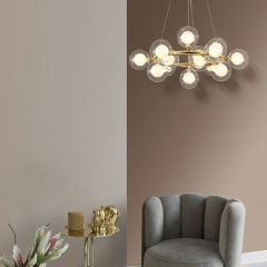 Đèn chùm thủy tinh cao cấp LED G9 màu hổ phách 15 bóng 25 bóng trang trí phòng khách phòng ngủ phòng ăn hiện đại TL-DC039F