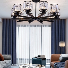 Đèn chùm treo trần chao pha lê LED E27 cao cấp trang trí phòng khách kiểu dáng tối giản Bắc Âu hiện đại TL-DC-PL8815