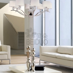 Đèn chùm treo trần pha lê chao vải LED E14 5 bóng cao cấp trang trí phòng ngủ kiểu dáng vintage Châu Âu hiện đại TL-DC-PL8051
