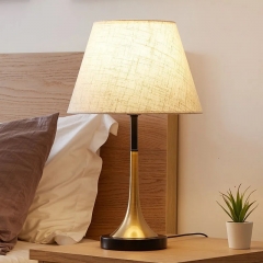 Đèn để bàn decor phòng ngủ LED E27 chụp vải cao cấp chiếu sáng đầu giường phong cách tối giản Bắc Âu hiện đại TL-DB-YN408