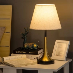 Đèn để bàn decor phòng ngủ LED E27 chụp vải cao cấp chiếu sáng đầu giường phong cách tối giản Bắc Âu hiện đại TL-DB-YN408