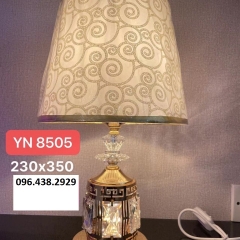 Đèn để bàn phòng ngủ LED E27 chụp vải họa tiết cao cấp trang trí phong cách tối giản Bắc Âu hiện đại TL-DB-YN8505
