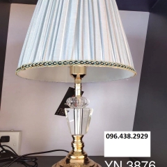 Đèn để bàn phòng ngủ LED E27 chụp vải xếp ly cao cấp trang trí phong cách Bắc Âu đơn giản hiện đại TL-DB-YN3876