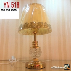 Đèn để bàn phòng ngủ LED E27 chụp vải xếp ly cao cấp trang trí phong cách Bắc Âu đơn giản hiện đại TL-DB-YN518