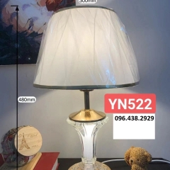 Đèn để bàn thủy tinh LED E27 chụp vải cao cấp trang trí đầu giường phòng ngủ phong cách Bắc Âu Nordic hiện đại TL-DB-YN522