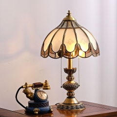 Đèn đồng để bàn đầu giường cổ điển phong cách Châu Âu trang trí phòng ngủ cao cấp LED E27x2 TL-SYT009