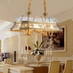 Đèn đồng treo thả bàn ăn trang trí nhà hàng khách sạn biệt thự kiểu dáng cổ điển Châu Âu bóng LED E14 cao cấp TL-SW-D10