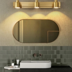 Đèn gắn tường soi gương soi tranh mạ đồng LED 3 chế độ dạng cốc trang trí khách sạn biệt thự kiểu dáng Châu Âu hiện đại TL-YN6077