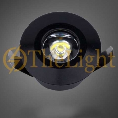 Đèn LED âm tủ mini 3w cao cấp lỗ khoét D30mm chip COB vỏ đen trang trí tủ rượu, tủ bếp, tủ quần áo, tủ trưng bày TL-SPL01