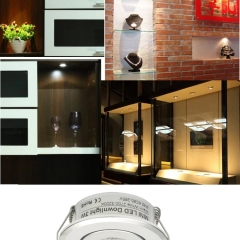 Đèn LED cob loại nhỏ gắn âm tủ bếp, tủ rượu, tủ quần áo chỉnh góc cao cấp trang trí hiện đại vỏ bạc D45mm TL-SPL02