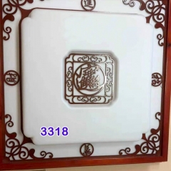 Đèn LED ốp trần gỗ mặt Acrylic vuông cao cấp trang trí phòng khách phòng ngủ phòng ăn phong cách Trung Hoa cổ điển TL-OPT3318