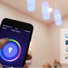 Đèn LED ốp trần thông minh wifi điều khiển trên Smart phone, Remote dimmer chỉnh sáng 3 chế độ màu chống ẩm ip44 cao cấp TL-LN15.WF.IR