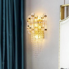 Đèn LED ốp tường pha lê K9 cao cấp trang trí nội thất phong cách Châu Âu sang trọng hiện đại bóng G9 45cmx22cm TL-DT-PLX19