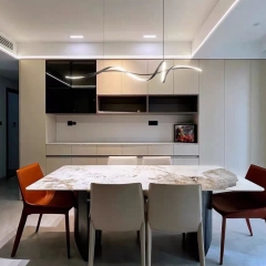Đèn LED treo thả bàn ăn bàn đảo bếp 3 chế độ màu kiểu dáng đơn giản Bắc Âu Nordic hiện đại trang trí nhà hàng chung cư căn hộ cao cấp TL-BA7712