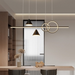 Đèn LED treo thả bàn ăn bàn đảo bếp kiểu dáng đơn giản Bắc Âu Nordic hiện đại chiếu sáng trang trí nhà hàng chung cư căn hộ cao cấp D120cm TL-BA-2001