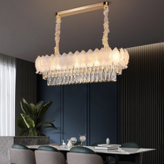 Đèn LED treo thả bàn ăn bàn đảo bếp pha lê hình cánh hoa kiểu dáng Châu Âu hiện đại chiếu sáng trang trí nhà hàng chung cư căn hộ cao cấp E14 TL-BA-PL115