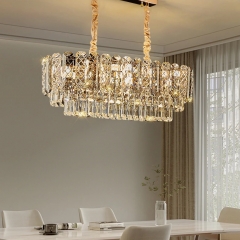 Đèn LED treo thả bàn ăn bàn đảo bếp pha lê kiểu dáng Châu Âu hiện đại chiếu sáng trang trí nhà hàng chung cư căn hộ cao cấp E14 TL-BA-PL8570