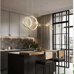 Đèn LED treo thả bàn ăn G4 cao cấp kiểu dáng đơn giản Bắc Âu trang trí nhà hàng chung cư căn hộ hiện đại D100cm TL-BA2061