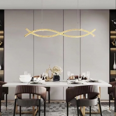 Đèn LED treo thả bàn ăn pha lê kiểu dáng đơn giản Bắc Âu hiện đại chiếu sáng trang trí nhà hàng chung cư biệt thự cao cấp dây thả 1m20 TL-BA-2037