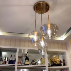 Đèn LED treo thả chao thủy tinh chiếu sáng quầy bar bàn ăn quán cafe nhà hàng E27 cao cấp trang trí tối giản phong cách Bắc Âu hiện đại TL-TH095