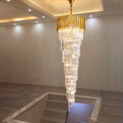 Đèn LED treo thả thông tầng pha lê K9 cao cấp trang trí khách sạn biệt thự nhà hàng trung tâm thương mại hiện đại E14 TL-DC211