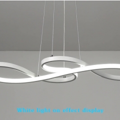 Đèn ốp trần thả bàn ăn hiện đại vòng LED xoắn trang trí nội thất cao cấp vỏ bạc TL-BA064
