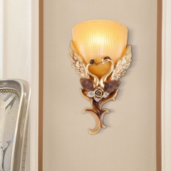 Đèn ốp tường cổ điển đôi thiên nga vàng trang trí phòng khách phòng ngủ LED E27 phong cách Châu Âu TL-YN6203