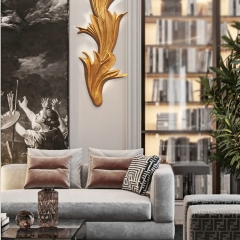 Đèn ốp tường đồng hình cánh hoa ly LED G9 cao cấp trang trí phòng khách phòng ăn phong cách Châu Âu hiện đại vỏ gold TL-DT-LD5411