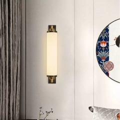 Đèn ốp tường đồng LED 24w cao cấp trang trí phòng khách phong cách Trung Hoa hiện đại H60cm TL-DT8418