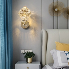 Đèn ốp tường pha lê kiểu dáng hoa bồ công anh cao cấp trang trí phòng ngủ phong cách Châu Âu hiện đại LED G4 D15cm TL-DPL3378