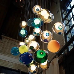 Đèn thả bong bóng thủy tinh nhiều màu LED G4 cao cấp chiếu sáng trang trí nhà hàng quán cafe shop thời trang phong cách Bắc Âu hiện đại TL-DTH1174