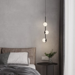 Đèn thả đầu giường phòng ngủ cao cấp LED G9 bóng thủy tinh loại nhỏ D10cm chiếu sáng trang trí phong cách Nordic Bắc Âu hiện đại TL-DTH3