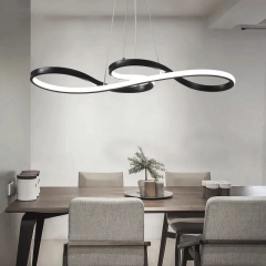 Đèn thả gắn trần nghệ thuật LED xoắn nốt nhạc hiện đại trang trí bàn ăn nội thất cao cấp vỏ đen TL-BA064B