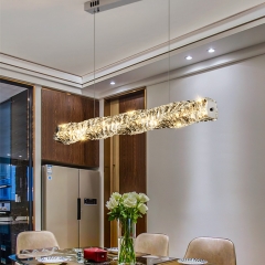 Đèn treo thả trang trí bàn ăn pha lê K9 cao cấp LED chiếu sáng phòng ăn phong cách Châu Âu hiện đại dây treo 1m20 TL-DC8371