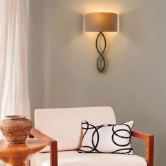 Đèn treo tường phòng ngủ LED E27 chụp vải cao cấp trang trí khách sạn biệt thự phong cách Bắc Âu tối giản hiện đại TL-DT1002