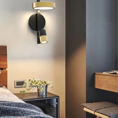 Đèn tường đọc sách đầu giường spotlight chiếu rọi trang trí phòng ngủ kiểu dáng Bắc Âu Nordic LED 12w L30cm vỏ đen TL-YNB508
