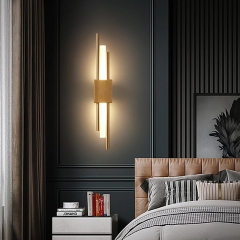 Đèn tường phòng ngủ ống Acrylic trang trí kiểu dáng Bắc Âu hiện đại LED chiều dài 55cm vỏ GOLD cao cấp TL-YN996