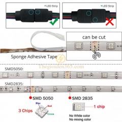 Bộ LED dây dán RGB5050 đổi mầu cuộn 5m & nguồn adaptor 12v 5A & điều khiển TL-RGB-F01
